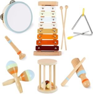 61NJyz0PY4L._AC_SL1500 Wooden Musical Instruments for Toddlers Montessori Musical Instruments Set Wooden Musical Toys 8pcs