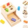 Montessori Toys for Babies 6-12 Months,Object Permanence Box Wooden Ball Drop Montessori Toy for Toddlers,Color & Shape Sorting Learning Matching Box for Ages 1-3