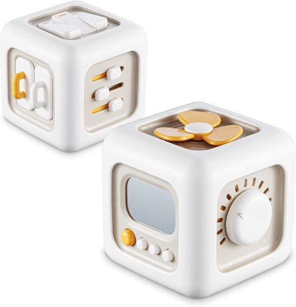 61YjSeu0kML._AC_SL1500 Busy Cube Toys for 1 Year Old Boy, Montessori Toys for 1+ Year Old, Travel Sensory Toys for Toddlers 1-3, Learning Fine Motor Skills| 1st Birthday Gifts Boy 12 Months +