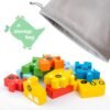 Wooden Toddler Puzzles for Kids Ages 3-5, Wooden Puzzles for Toddler, Montessori Toys for 3 Year Old Boys and Girls, 3-Pack Dinosaur Puzzles and 1-Pack Animal Wooden Puzzle