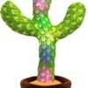 Dancing Talking Cactus Mimicking Toy,Talking Repeat Singing Sunny Cactus Toy 120 Pcs Songs for Baby 15S Record Your Sound Sing+Dancing+Recording+LED
