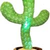 Dancing Talking Cactus Mimicking Toy,Talking Repeat Singing Sunny Cactus Toy 120 Pcs Songs for Baby 15S Record Your Sound Sing+Dancing+Recording+LED