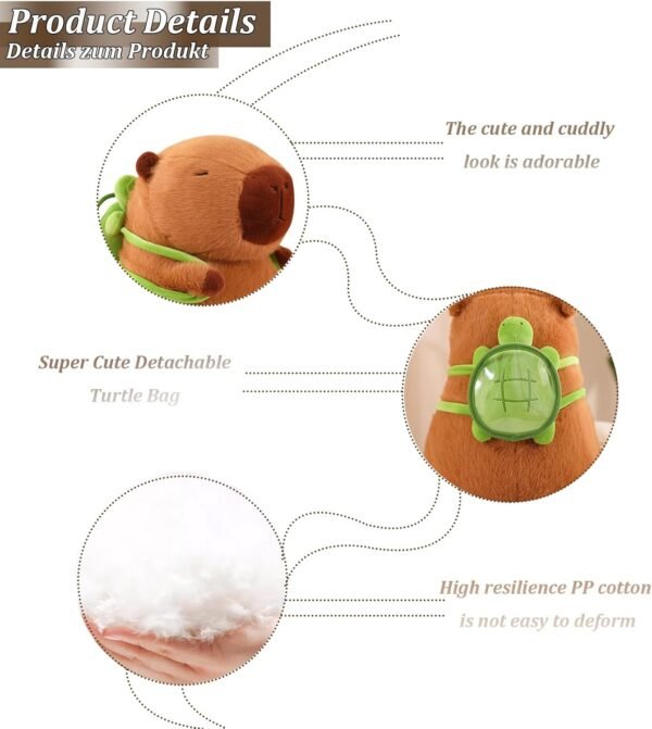 Plush Toy,Cute Capybar Stuffed Animal Plush Doll,Cute Rodent Stuffed Animal Doll for Adults Kids Boys Girls,Cute Plushies Soft Stuffed Toy Capybar Gift(Color:Brown B,Size:45 cm)…