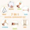 Toddler Musical Instruments, Montessori Baby Musical Instruments for Toddlers 1-3, Wooden Musical Toys with Modern Boho Xylophone for 1 2 3 Year Old Kids Preschool Educational Birthday Gift