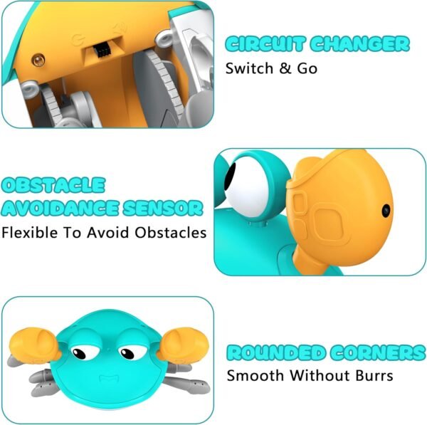 Crawling Crab Toy, Infant Tummy Time Baby Toys, Fun Interactive Dancing Walking Moving Toy Babies Sensory Induction Crabs with Music, Baby Toys 0-6 to 12-18 Months Boys Girls Toddler Birthday Gifts