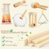 Baby Musical Instruments-Montessori Wooden Toys with Modern Boho Xylophone Tambourine, Neutral Colors Musical Toys for Toddlers 3+,Kids Preschool Educational Birthday Gifts.