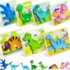 Toddler Puzzles Ages 2-4, Wooden Puzzles for Toddlers 1-3, 7 Piece Dinosaur Puzzle 2 Year Old, Toddler Puzzles Ages 1-3, Toddler Boy Toys 2-3, Educational Toys for Toddlers 1-3