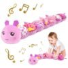 Infant Baby Musical Plush Toys, Stuffed Animal Activity Soft Toys with Multi-Sensory Crinkle, Rattle and Textures for 0-3-6-12 Months Developmental Toys, Dolphin, Water Dinosaurs, Blue