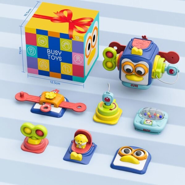 7186DbJtidL._AC_SL1500 Montessori Toys for 1 Year Old, Sensory Toys for Toddlers 1-3, Travel Activities Busy Cube, Baby Gifts for 12 18 Month, Motor Skills Educational Learning Toys (Blue)
