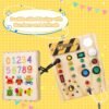 719473F2BdL._AC_SL1500 Montessori Toddler Busy Board, 27 LED Lights Montessori Toys for 1-6 Year Old, Wooden Sensory Toy for Boys & Girls Gifts