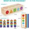 719OVF_Ro8L._AC_SL1500 Montessori Toys for 1 2 3 Year Old | Wooden Color & Shape Sorting Matching Toys | Learning Educational Toys for 1-3 Year Old Kids | One 1st 2st Birthday Gift for Boy Girl