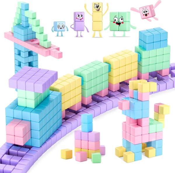 45PCS Magnetic Blocks Toddler Toys, Magnetic Building Blocks Magnet Toys, Magnetic Blocks for Kids ages 1-3 3-5 4-8, Sensory Montessori Toys Magnet Cubes Classroom Must Haves for Boys Girls Age 2-4
