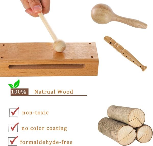 71GCobRj36L._AC_SL1500 13 Pack Kids Musical Instrument, Wooden Toddler Percussion Toy Set, Baby Montessori Toys for 2-12 Years Old, Preschool Educational Musical Toys for Children Early Learning