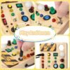 71IFPR-zo_L._AC_SL1500 Montessori Toddler Busy Board, 27 LED Lights Montessori Toys for 1-6 Year Old, Wooden Sensory Toy for Boys & Girls Gifts