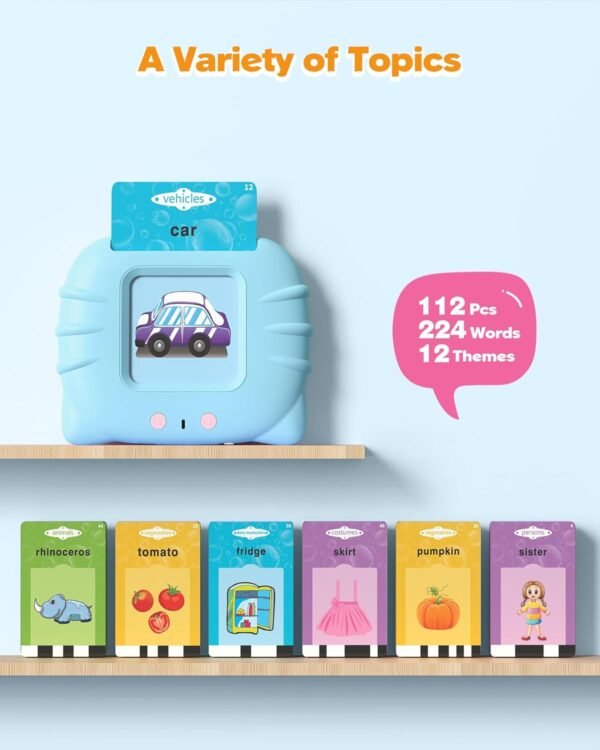 Talking Flash Cards for Toddler 1 2 3 4 Year Olds, Language Learning Toys, Pocket Speech Therapy Toys, Autism Toys, Montessori Toys with 224 Words, Children's Sensory Learning Educational Toys
