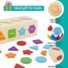 71TkaC2vO7L._AC_SL1500 Montessori Toys for 1 2 3 Year Old | Wooden Color & Shape Sorting Matching Toys | Learning Educational Toys for 1-3 Year Old Kids | One 1st 2st Birthday Gift for Boy Girl