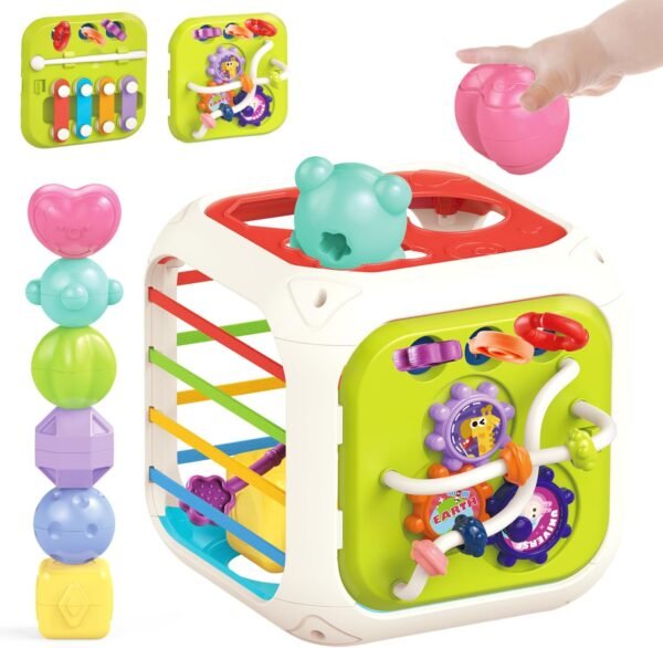 Montessori Toys for 1 Year Old, Toy 6 Pc Multi Sensory Shape, Toddler Developmental Learning Toys Birthday Gifts, Baby Toys 12 Month