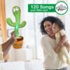 Dancing Talking Cactus Mimicking Toy,Talking Repeat Singing Sunny Cactus Toy 120 Pcs Songs for Baby 15S Record Your Sound Sing+Dancing+Recording+LED