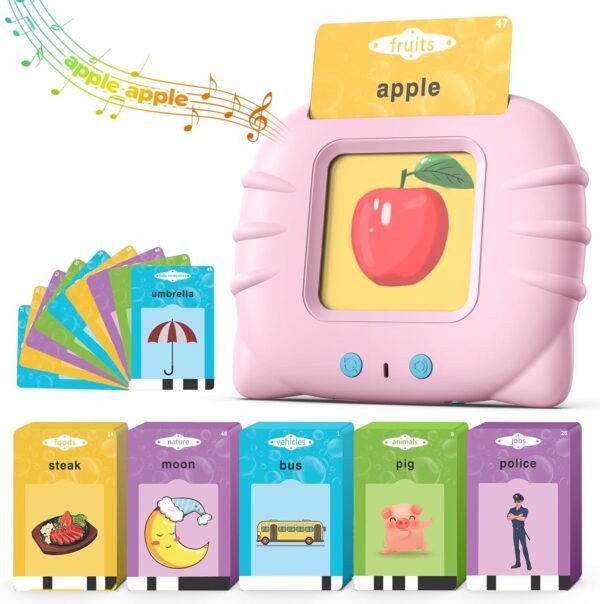 Talking Flash Cards for Toddler 1 2 3 4 Year Olds, Language Learning Toys, Pocket Speech Therapy Toys, Autism Toys, Montessori Toys with 224 Words, Children's Sensory Learning Educational Toys