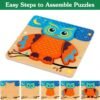 Wooden Puzzles for Toddlers Ages 1-3, Montessori Toys for 1 2 3 Years Old Girls Boys Baby Kids Puzzle Learning Educational Christmas Birthday Gifts Toys 6 Pack Animal Jigsaw Puzzle