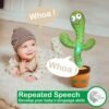 Dancing Talking Cactus Mimicking Toy,Talking Repeat Singing Sunny Cactus Toy 120 Pcs Songs for Baby 15S Record Your Sound Sing+Dancing+Recording+LED