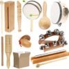 71nQcIPfihL._AC_SL1430 13 Pack Kids Musical Instrument, Wooden Toddler Percussion Toy Set, Baby Montessori Toys for 2-12 Years Old, Preschool Educational Musical Toys for Children Early Learning