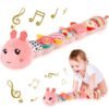 Infant Baby Musical Plush Toys, Stuffed Animal Activity Soft Toys with Multi-Sensory Crinkle, Rattle and Textures for 0-3-6-12 Months Developmental Toys, Dolphin, Water Dinosaurs, Blue