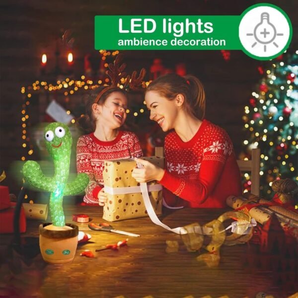Dancing Talking Cactus Mimicking Toy,Talking Repeat Singing Sunny Cactus Toy 120 Pcs Songs for Baby 15S Record Your Sound Sing+Dancing+Recording+LED