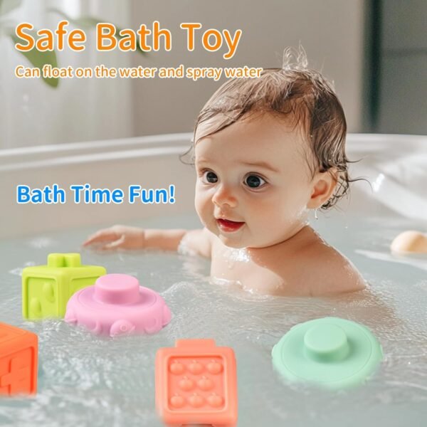 Montessori Toys for Babies 0-6 Months - Soft Stacking Building Blocks Rings Balls Sets 2 in 1 Baby Toys Educational Sensory Toys for Toddlers Learning and Teething Fun