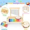 Kids Drum Set,Baby Musical Instrument for Toddler,Wooden Xylophone for Toddlers with Baby Drum Set and Wind Chime,Montessori Musical Instruments Toys for Kids,Musical Toys for Toddlers Birthday Gift