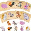 71wBJeo3K2L._AC_SL1500 8pcs Wooden Puzzles for Toddlers 1-3, Toddler Puzzles Ages 2-4, Montessori Toys for 1-3+ Years Girl Boy, Sea Animal Puzzle for Kids, Jigsaw Puzzles Educational Toys Preschool Puzzles for 1-3