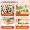 Magnetic Color and Number Maze, Montessori Toys for 3+ Year Old, Wooden Puzzle Activity Board, Fine Motor Skills Toys for Toddlers and Kids Boys Girls Preschoolers 3 4 5 Years Old