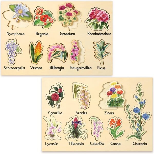 2 Pieces Leaf Wooden Jigsaw Puzzles Leaf Puzzle Montessori Toy Montessori Puzzle Early Educational Learning Puzzle for Birthday Gift Early Education School(Classic)