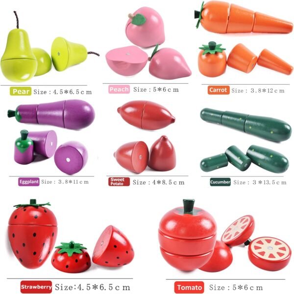 81OfvhQqGWL._AC_SL1500 Wooden Play Food for Kids Kitchen - Toys Food Vegetables and Fruit for 2 Year Old Boys Girls Role Pretend Play Early Education Montessori Education