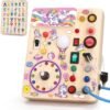 81PLOr1XOTL._AC_SL1500 Montessori Toys for 1-3 Years Old, Wooden Toddler Toys, Sensory Travel Toys, Gift for 1+ Year Old Boys (Busy Board Plus V2)