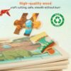 Large Dinosaur Wooden Puzzles for Kids 4 in 1 Gift Box(12.2*9.4 in) - FSC Certified, Jigsaw Puzzles for Toddlers 2-4, Puzzles for Kids Ages 4-6, Dinosaur Toys Gifts for 3 4 5 Year Old Boy Girl