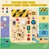 81Y7p4U8LbL._AC_SL1500 Montessori Toys for 1-3 Years Old, Wooden Toddler Toys, Sensory Travel Toys, Gift for 1+ Year Old Boys (Busy Board Plus V2)