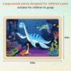 Large Dinosaur Wooden Puzzles for Kids 4 in 1 Gift Box(12.2*9.4 in) - FSC Certified, Jigsaw Puzzles for Toddlers 2-4, Puzzles for Kids Ages 4-6, Dinosaur Toys Gifts for 3 4 5 Year Old Boy Girl