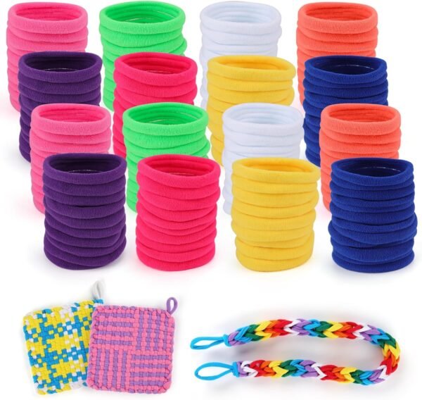Weaving Loom Kit Toys for Kids and Adults, Potholder Loops Crafts for Girls Ages 6 7 8 9 10 11 12, 7" Pot Holder Loom Knitting Kits and Gifts for Kids and Beginners, Make 6 Masterpieces