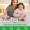 Wooden Tangram Puzzle, Color Shape Pattern Jigsaw Brain Teasers 3D Logic IQ Game Geometric Blocks Montessori STEM Educational Toys Gift for All Age
