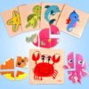 81iChWWPVgL._AC_SL1500 8pcs Wooden Puzzles for Toddlers 1-3, Toddler Puzzles Ages 2-4, Montessori Toys for 1-3+ Years Girl Boy, Sea Animal Puzzle for Kids, Jigsaw Puzzles Educational Toys Preschool Puzzles for 1-3