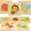 81oO5QwnGOL._AC_SL1500 8pcs Wooden Puzzles for Toddlers 1-3, Toddler Puzzles Ages 2-4, Montessori Toys for 1-3+ Years Girl Boy, Sea Animal Puzzle for Kids, Jigsaw Puzzles Educational Toys Preschool Puzzles for 1-3