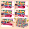 Weaving Loom Kit Toys for Kids and Adults, Potholder Loops Crafts for Girls Ages 6 7 8 9 10 11 12, 7" Pot Holder Loom Knitting Kits and Gifts for Kids and Beginners, Make 6 Masterpieces
