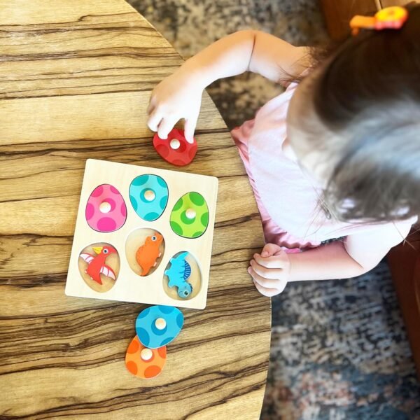 Montessori Toys for 1 Year Old Toddler Puzzle - Dual Layered Wooden Puzzles for Toddlers 1-3, Dinosaur Toy, Educational Toy for 2 Year Old