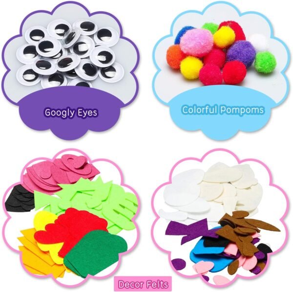 6Pcs Hand Puppet Making Kit, Art Craft Felt Sock Puppet Toys, Creative DIY Make Your Own Puppets Pompoms Wiggle Googly Eyes Storytelling Role Play Party Supplies Gift for Girls Boys (Animals)