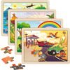 Large Wooden Monster Truck Puzzles for Kids Gift Box(12.2*9.4 in) - FSC Certified, 24 Piece Puzzles for Toddlers 2-4, Wood Puzzles for Kids Ages 4-6, Toys Gifts for 3 4 5 6 Year Old Boys Girls