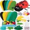 6Pcs Hand Puppet Making Kit, Art Craft Felt Sock Puppet Toys, Creative DIY Make Your Own Puppets Pompoms Wiggle Googly Eyes Storytelling Role Play Party Supplies Gift for Girls Boys (Animals)