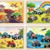 Large Wooden Monster Truck Puzzles for Kids Gift Box(12.2*9.4 in) - FSC Certified, 24 Piece Puzzles for Toddlers 2-4, Wood Puzzles for Kids Ages 4-6, Toys Gifts for 3 4 5 6 Year Old Boys Girls